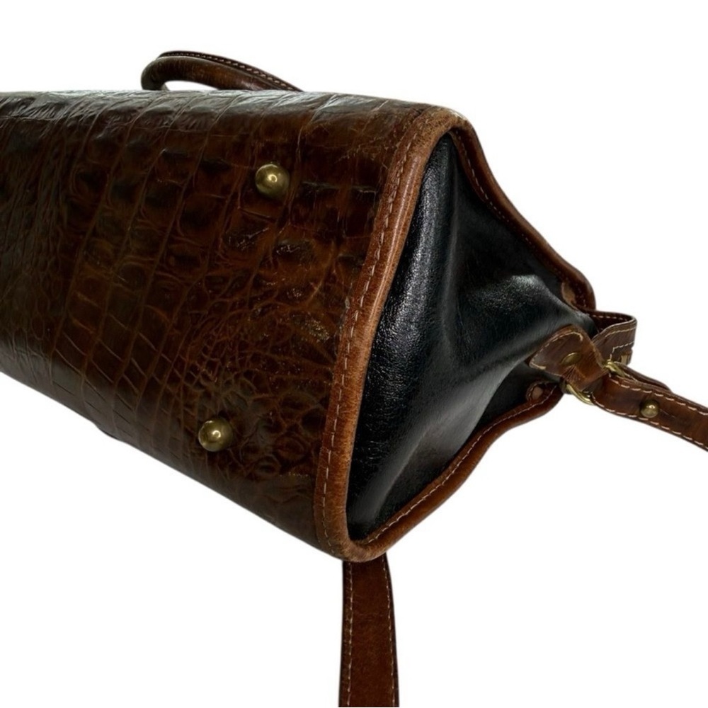 Brahmin Elegant Brown and Black Leather Handbag - Picture 4 of 11